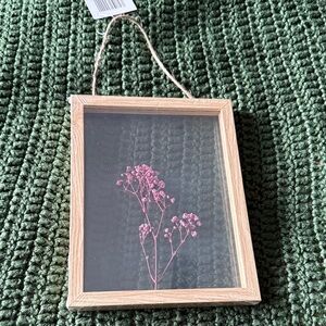 Rustic Wooden Frame with Pink Floral Accent